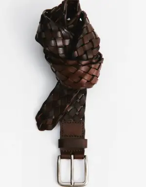 Mango Braided leather belt