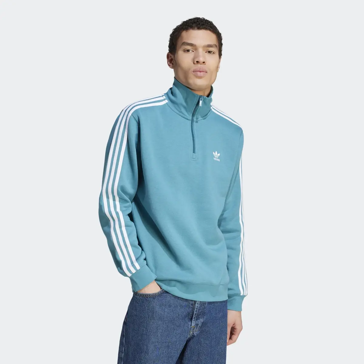 Adidas Adicolor Classics 3-Stripes Half-Zip Sweatshirt. 2