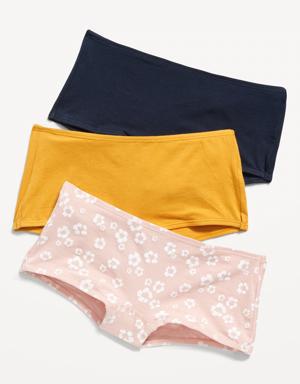 Stretch-to-Fit Boyshorts Underwear 3-Pack for Girls multi