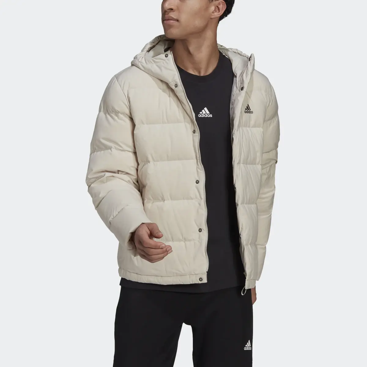 Adidas Helionic Hooded Down Jacket. 1