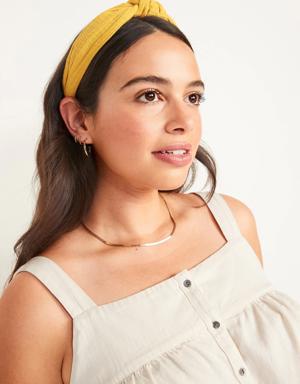 Fabric-Covered Headband For Women yellow