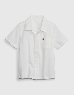 Gap Toddler Linen-Cotton Oxford Shirt white