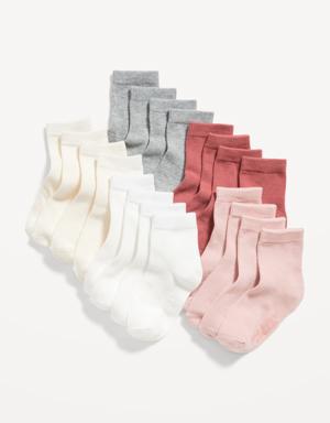 Unisex Crew Socks 10-Pack for Toddler & Baby pink