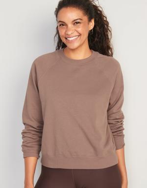 Vintage Garment-Dyed Crew-Neck Sweatshirt for Women beige