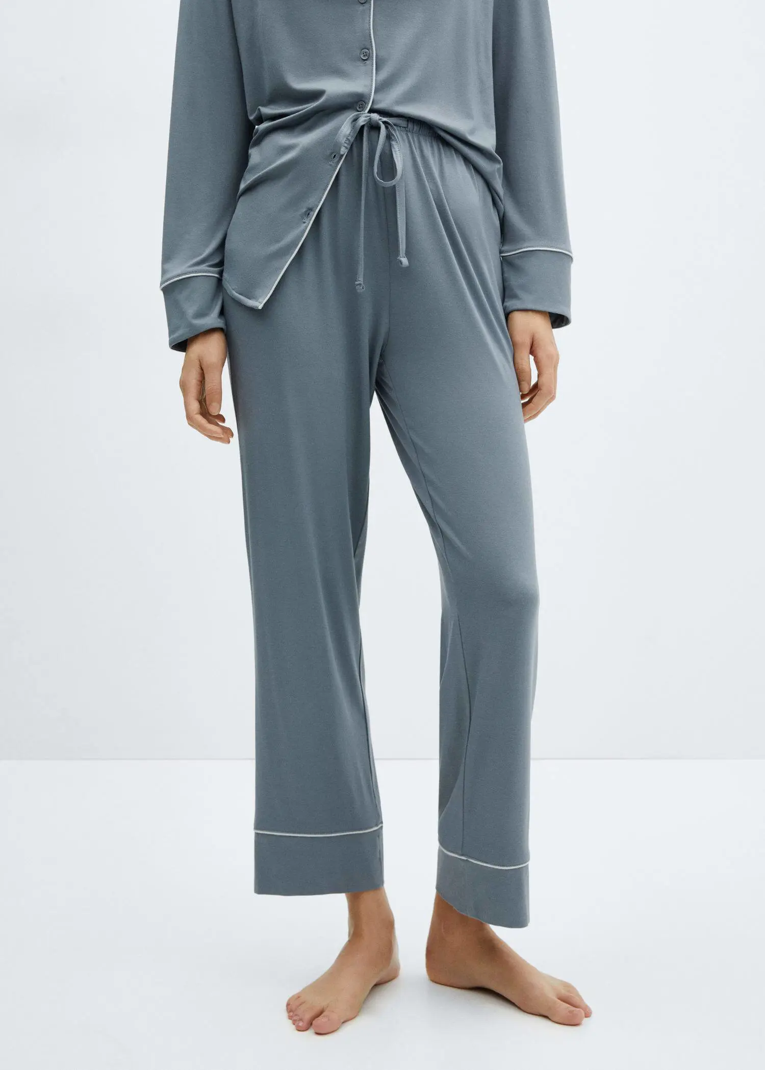 Mango Pantalon pyjama liseré . 2