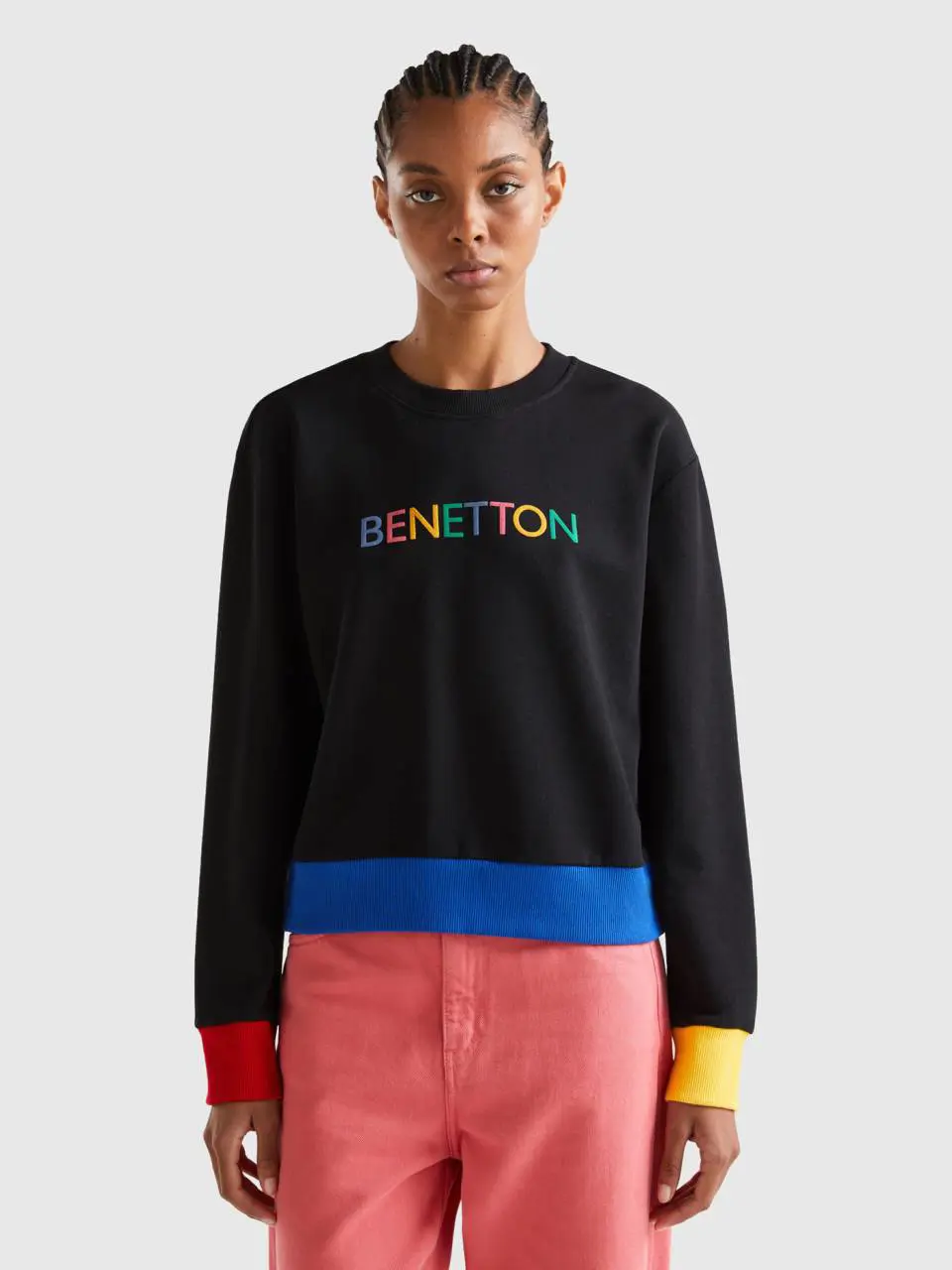 Benetton pullover sweatshirt with logo print. 1