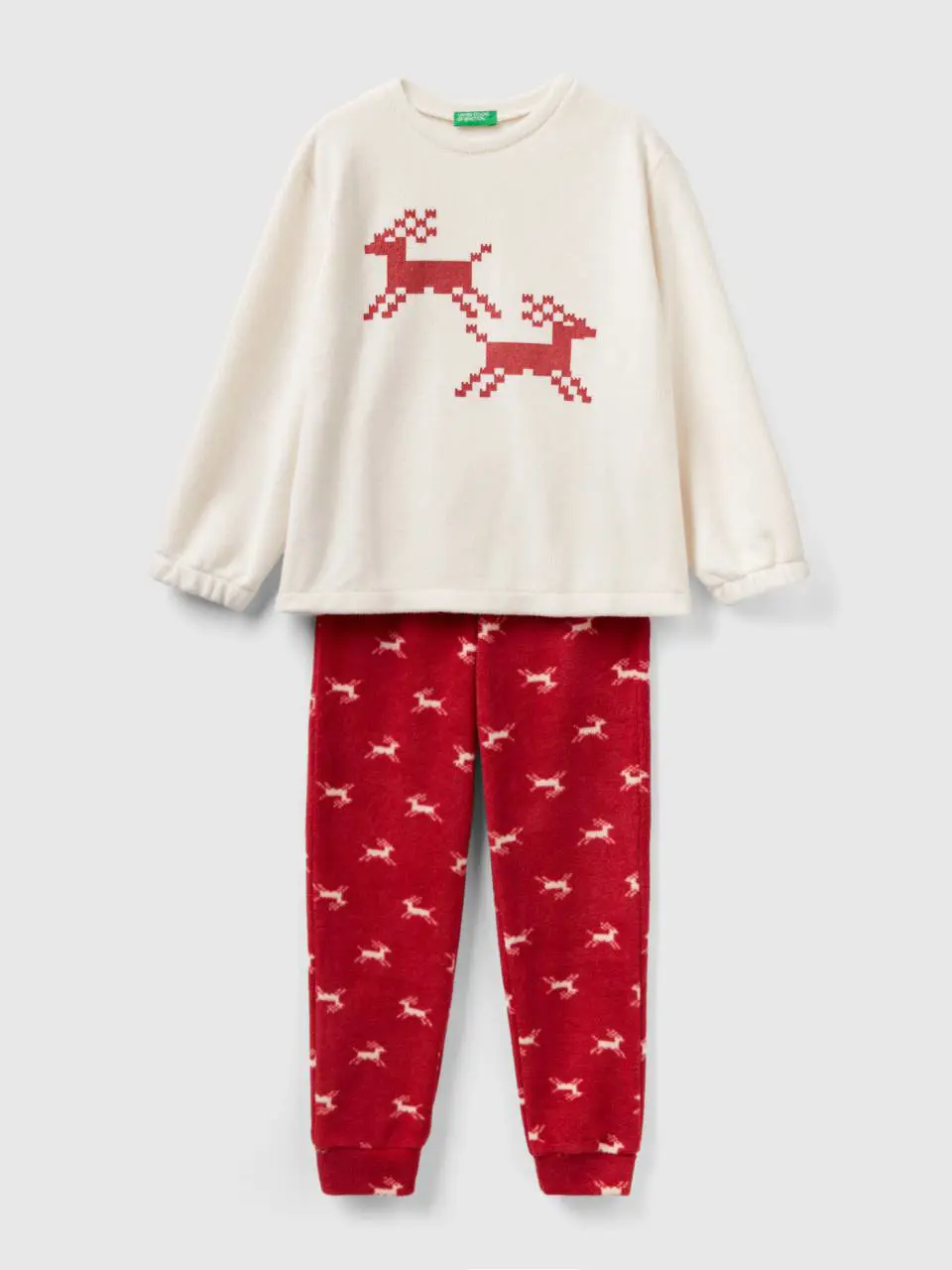 Benetton reindeer fleece pyjamas. 1