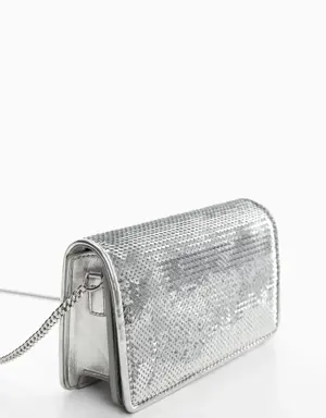 Sequined chain bag