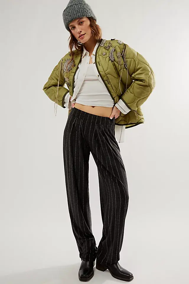 Free People Low-Rise Pleated Trousers. 1