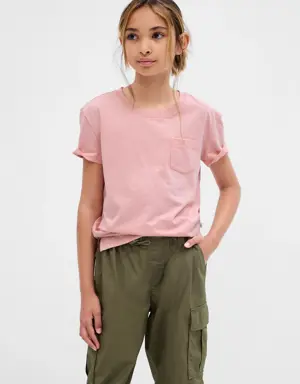 Kids Organic Cotton Pocket T-Shirt pink