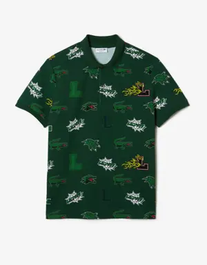 Lacoste Men's Holiday Regular Fit Crocodile Print Polo Shirt
