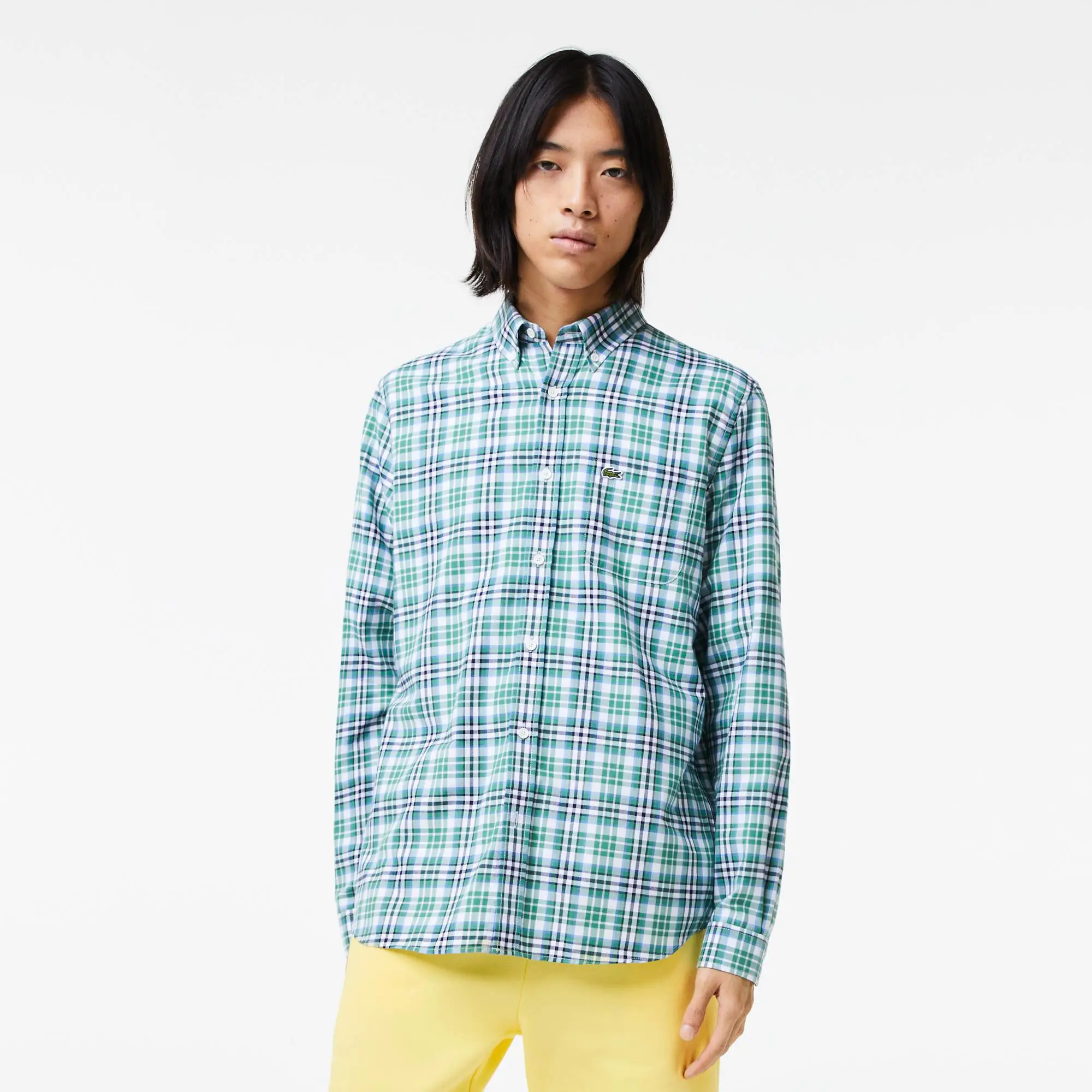 Lacoste Men’s Lacoste Organic Cotton Check Shirt. 1