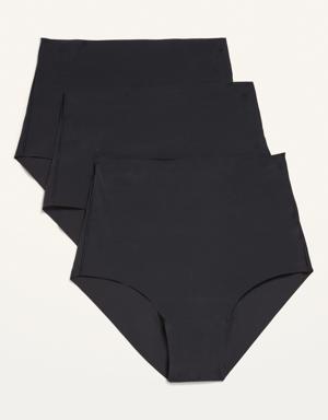 Soft-Knit No-Show Bikini Brief Underwear 3-Pack black