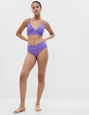 Rib Crossover Bikini Bottom purple