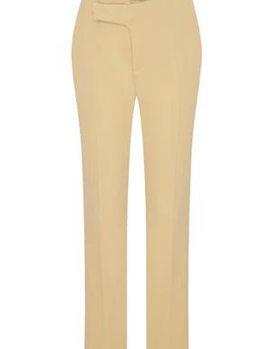 Asymmetric Waist Straight Trousers