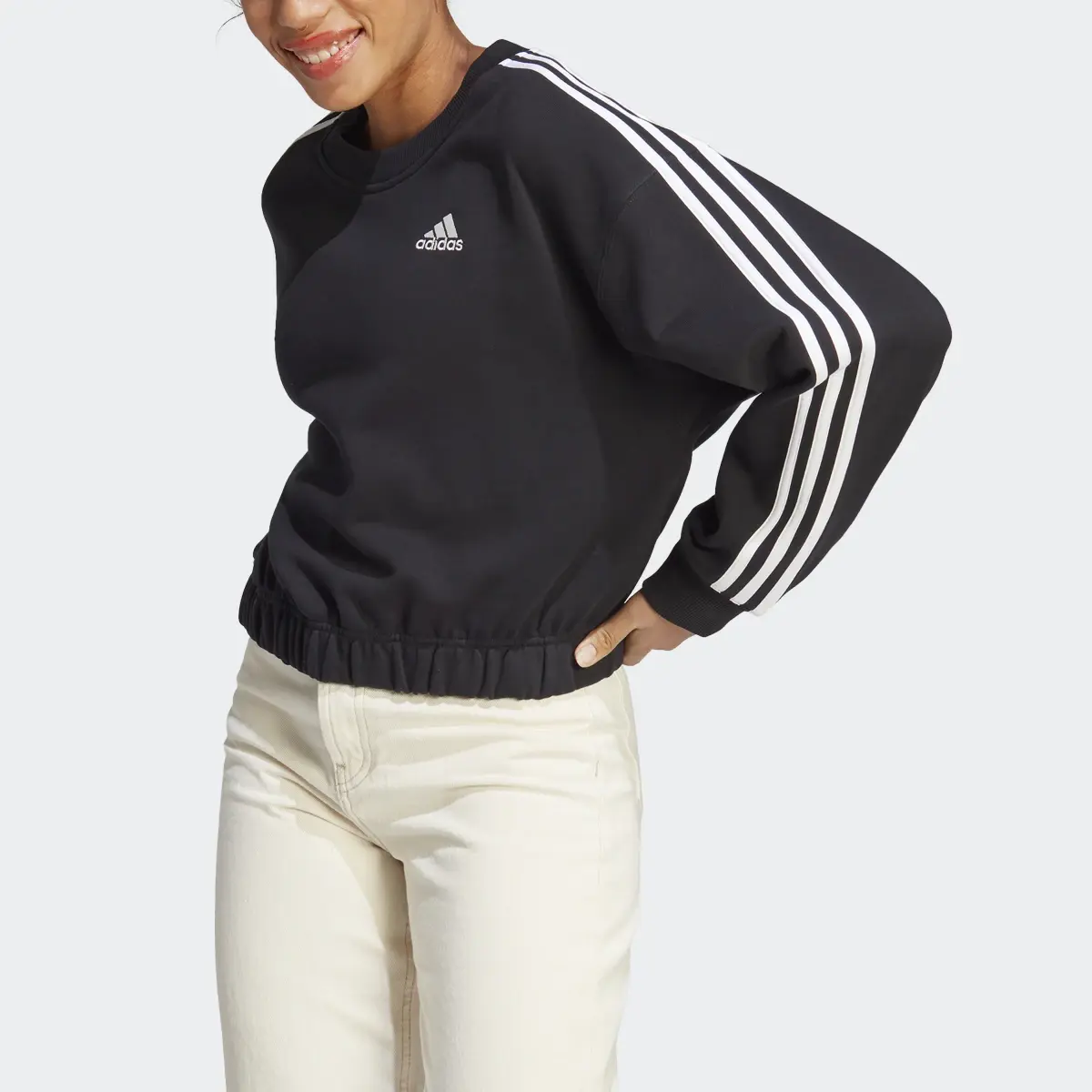 Adidas Essentials 3-Streifen Crop Sweatshirt. 1