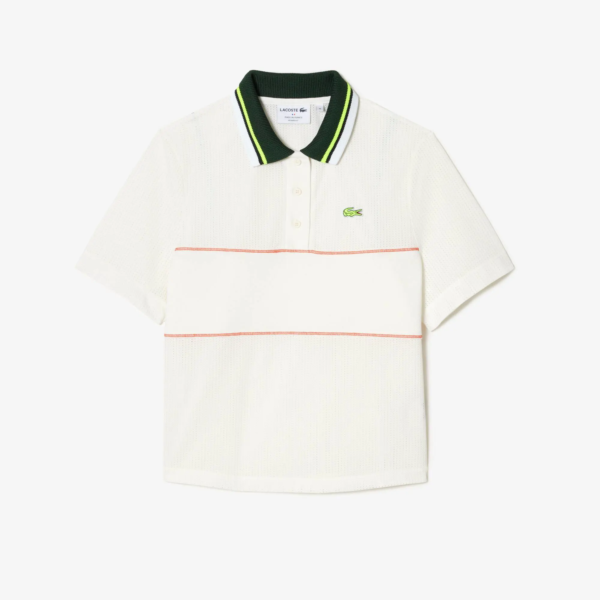 Lacoste Polo de corte largo feito em França de algodão orgânico para Mulher. 2