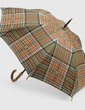 Square G tartan print nylon umbrella