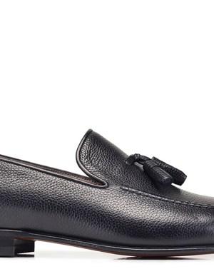 Siyah Klasik Loafer Kösele Erkek Ayakkabı -12316-
