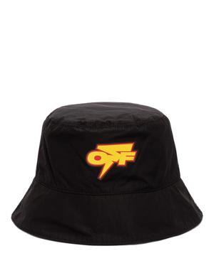 Siyah Sarı Logolu Erkek Bucket Şapka