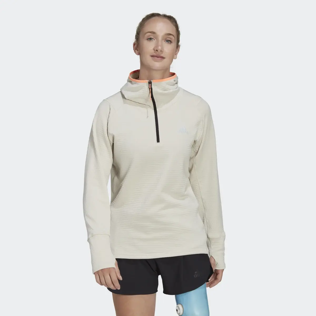 Adidas Sweat-shirt à capuche manches longues de running X-City Flooce. 2