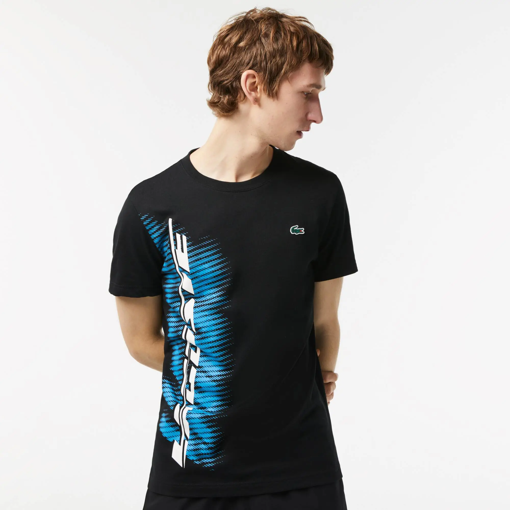 Lacoste Men’s SPORT Regular Fit T-Shirt with Contrast Branding. 1