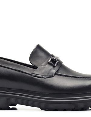 Günlük Siyah Bağcıksız Erkek Ayakkabı -59181-