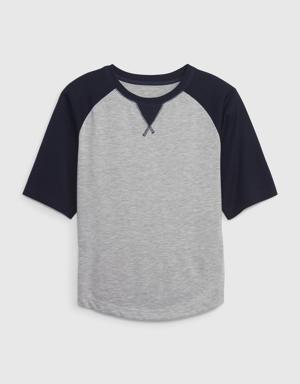 Gap Kids Recycled Raglan PJ Top gray