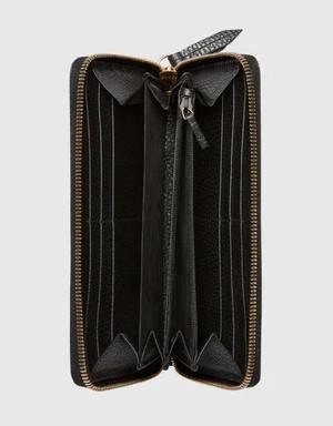Leather zip around wallet