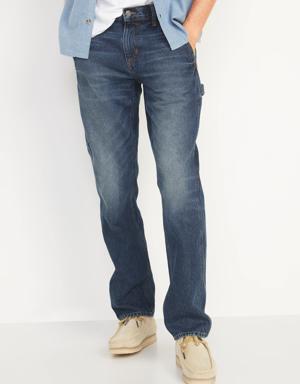 Straight Non-Stretch Carpenter Jeans for Men blue