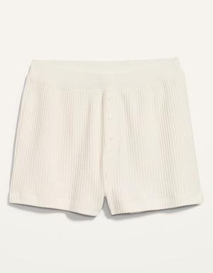 High-Waisted Waffle-Knit Pajama Shorts -- 2.5-inch inseam