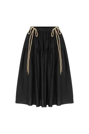 Roman Pocket Midi Length Skirt Black. 1