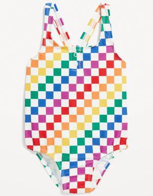 Old Navy Printed One-Piece Henley Swimsuit for Toddler & Baby multi
