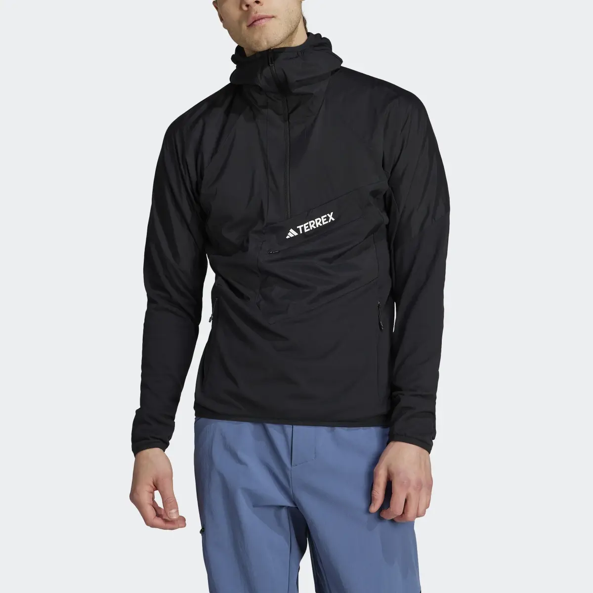 Adidas Veste ultralégère en molleton à capuche et demi-zip Techrock. 1