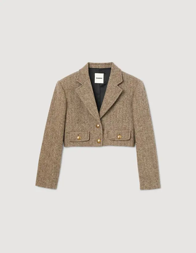 Sandro Structured cropped jacket Login to add to Wish list. 2
