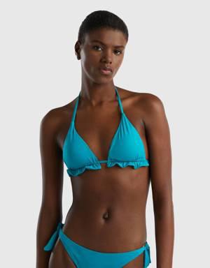 triangle bikini top in econyl® with flounces
