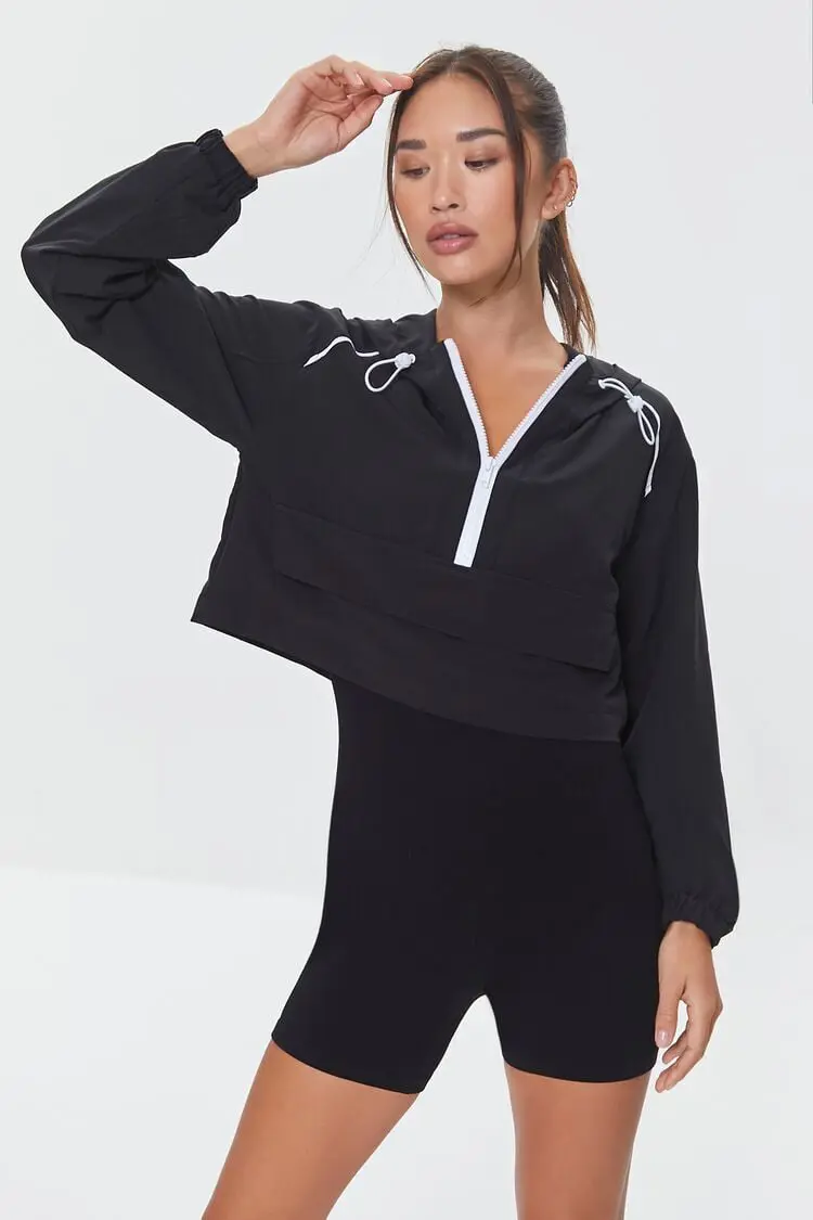 Forever 21 Forever 21 Active Cropped Anorak Black. 1