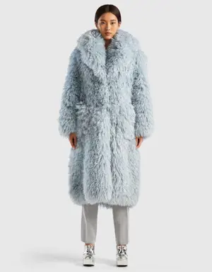 long faux fur coat
