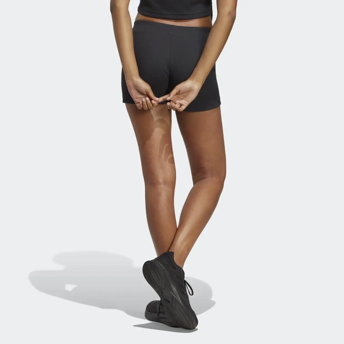 Adidas Lounge Rib Booty Shorts. 2