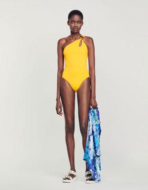 Asymmetrical one-piece swimsuit