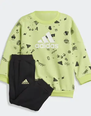 Adidas Brand Love Crew Sweatshirt Set Kids