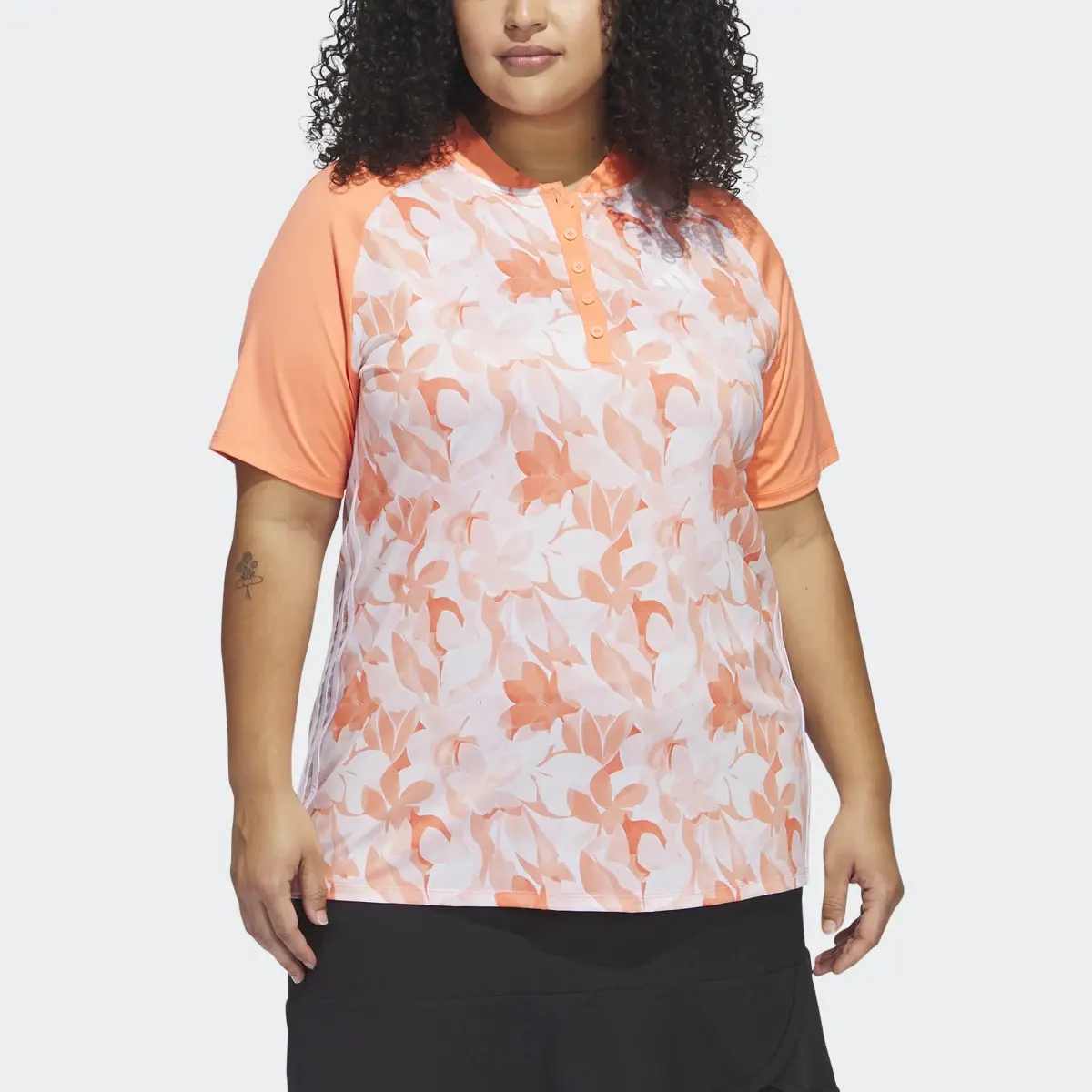 Adidas Floral Golf Polo Shirt (Plus Size). 1