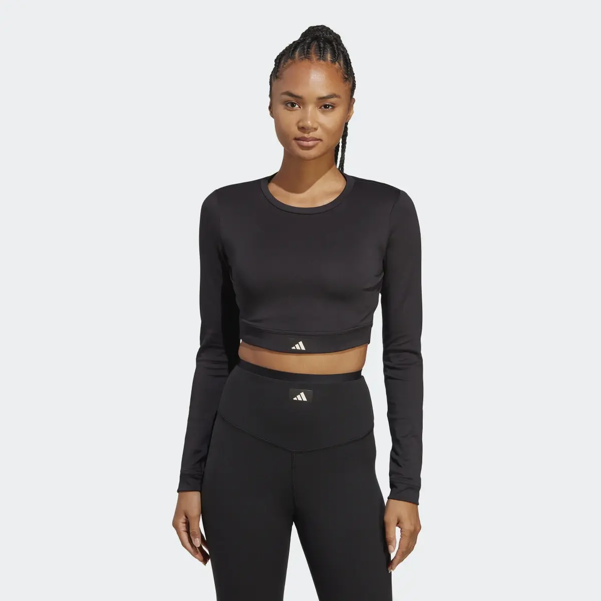 Adidas Sports Club Long-Sleeve Top Crop Top. 2