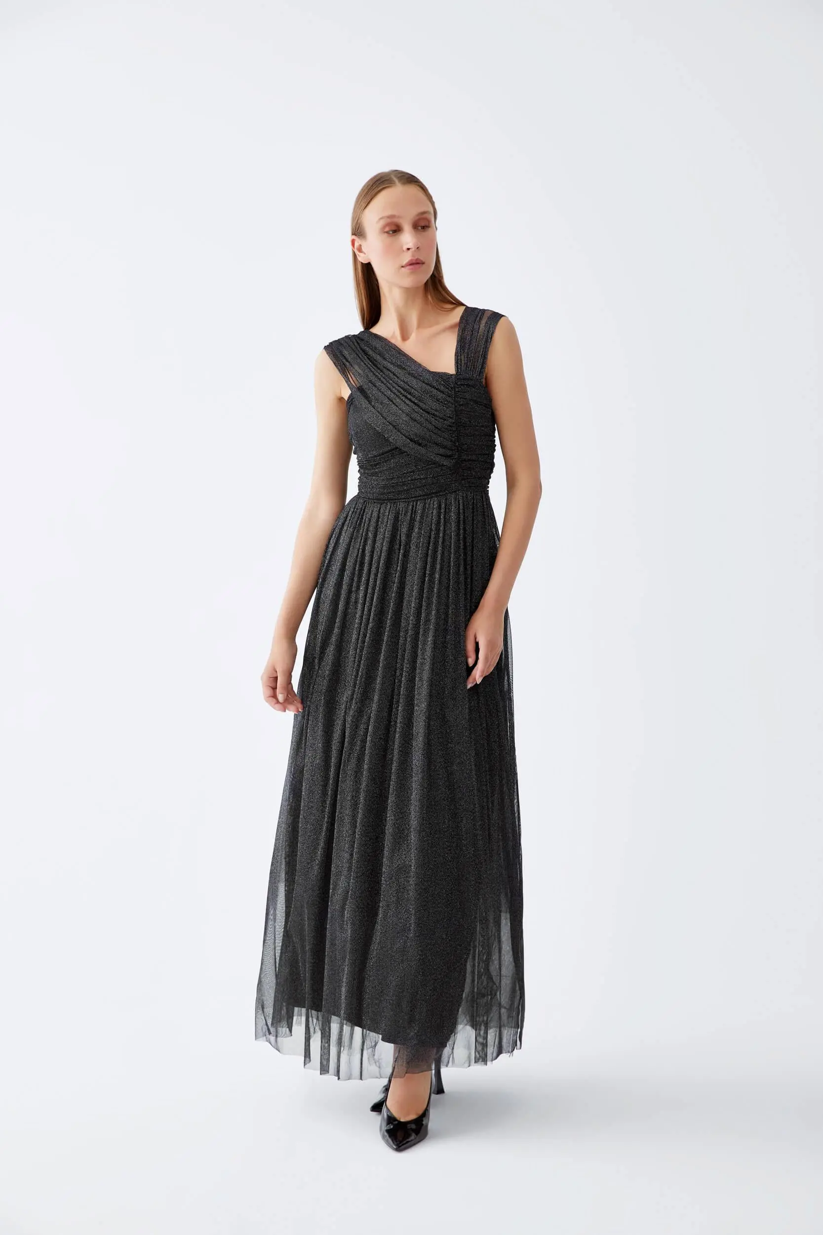 Roman Short Sleeve Flare Cocktail Dress - 2 / BLACK. 1