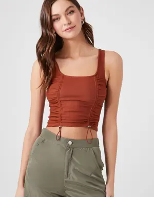 Forever 21 Toggle Drawstring Cropped Tank Rust