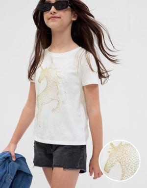 Kids 100% Organic Cotton Graphic T-Shirt white