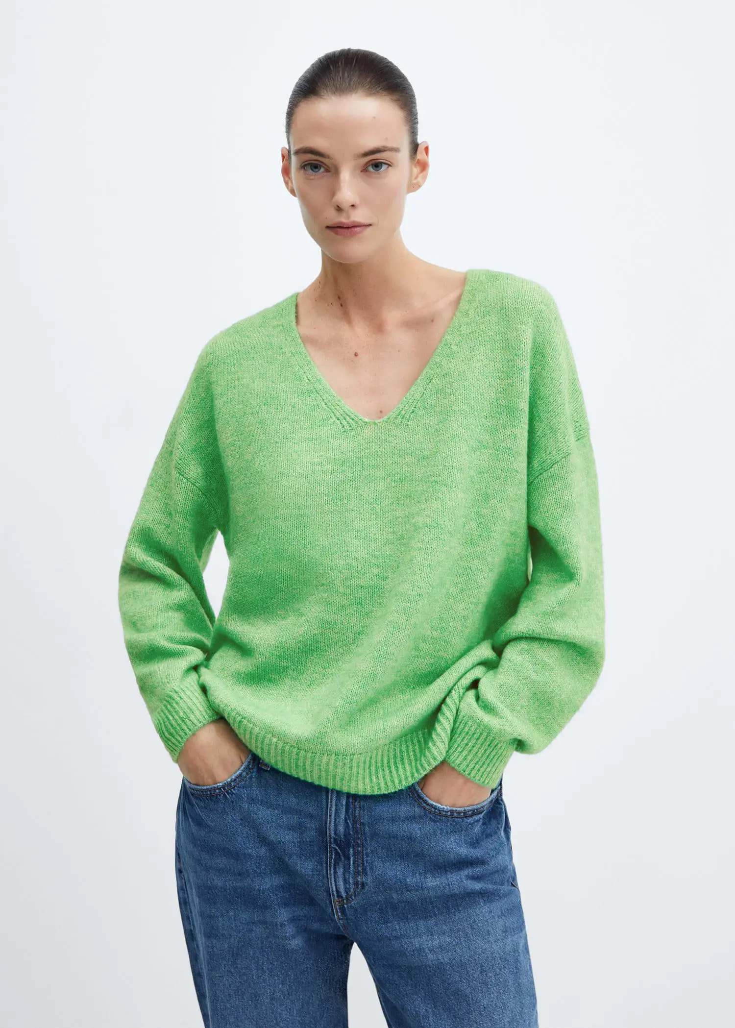 Mango V-neck knit sweater. 1