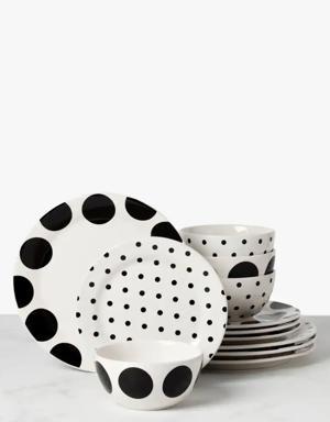 On the Dot 12-piece Assorted Dinnerware Set