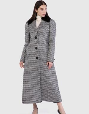 Fur Collar Long Cachet Black Coat