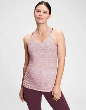 Maternity GapFit Breathe Racerback Tank Top brown